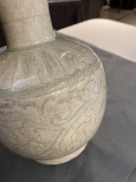 A Chinese qingbai vase with incised floral design, Song